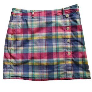 Polo Ralph Lauren Women's Madras Golf Skirt Skort Pink Blue Plaid Size 6